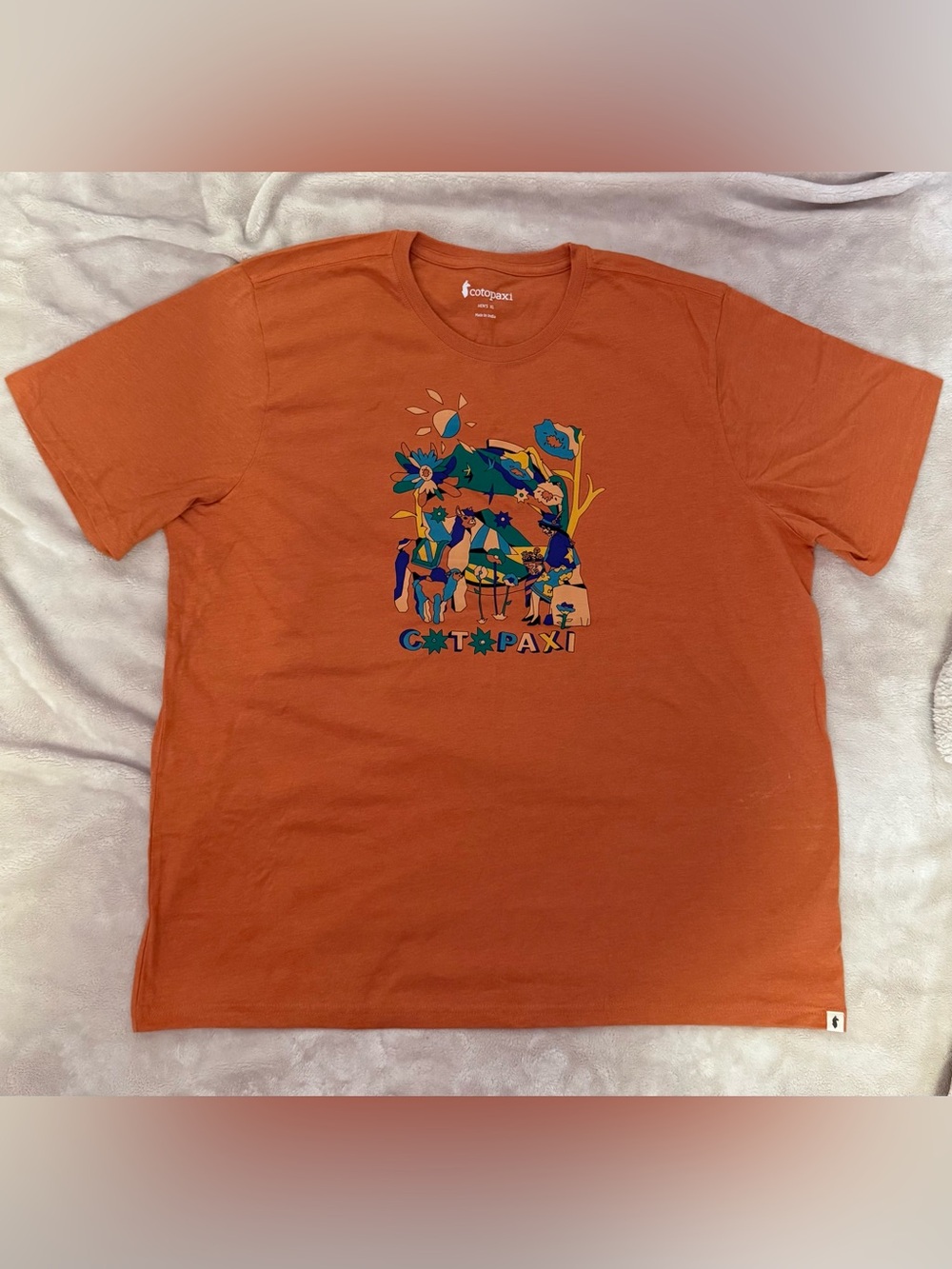 cotopaxi Orange T-Shirt with Multicolor Nature Graphic